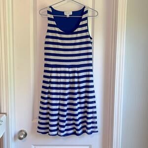 ELLE Striped Eyelet Dress
